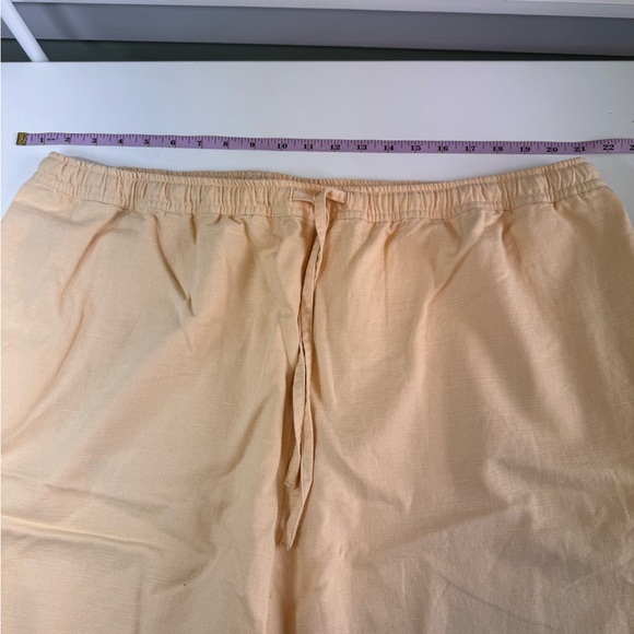 STYLE & CO Womens Plus 22W Yellow Linen Drawstring Pants with Pockets - Picture 6 of 11